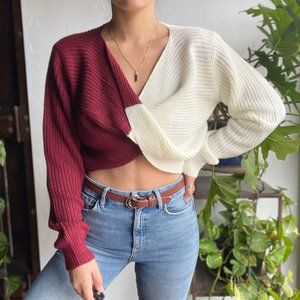 Shein | NWOT Cropped Twist Sweater